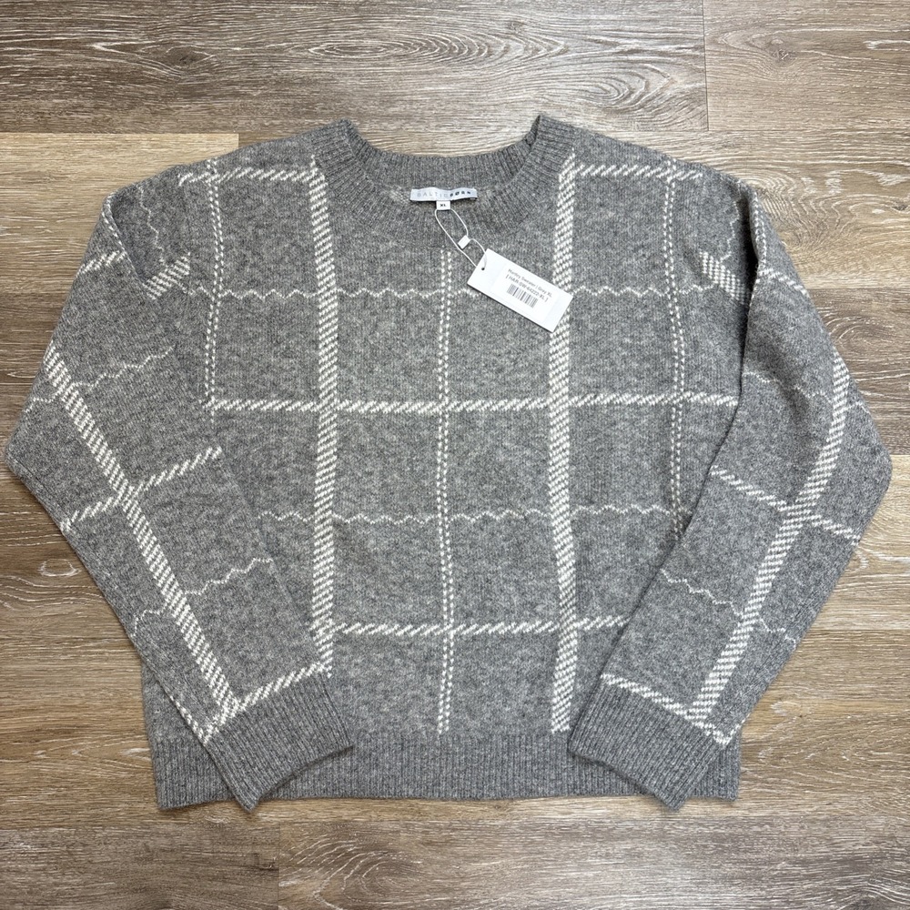 NEW With Tags Baltic Born Hartley Sweater XL Grey Ivory Wool Blend Super Soft